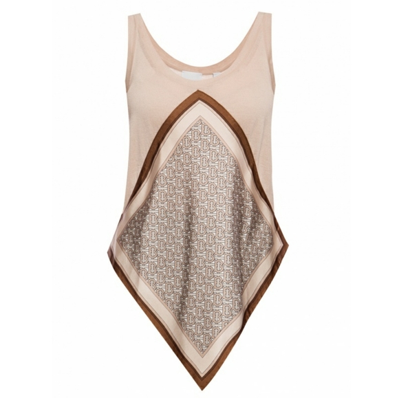 Burberry Tops - BURBERRY

Ruera Monogram Print Silk Panel Wool Top